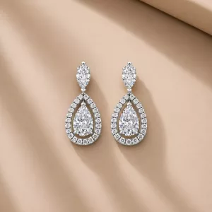 Boucles d’oreilles Eternity · Diamant blanc et or blanc