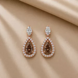 Boucles d’oreilles Eternity · Diamant brun et or rouge