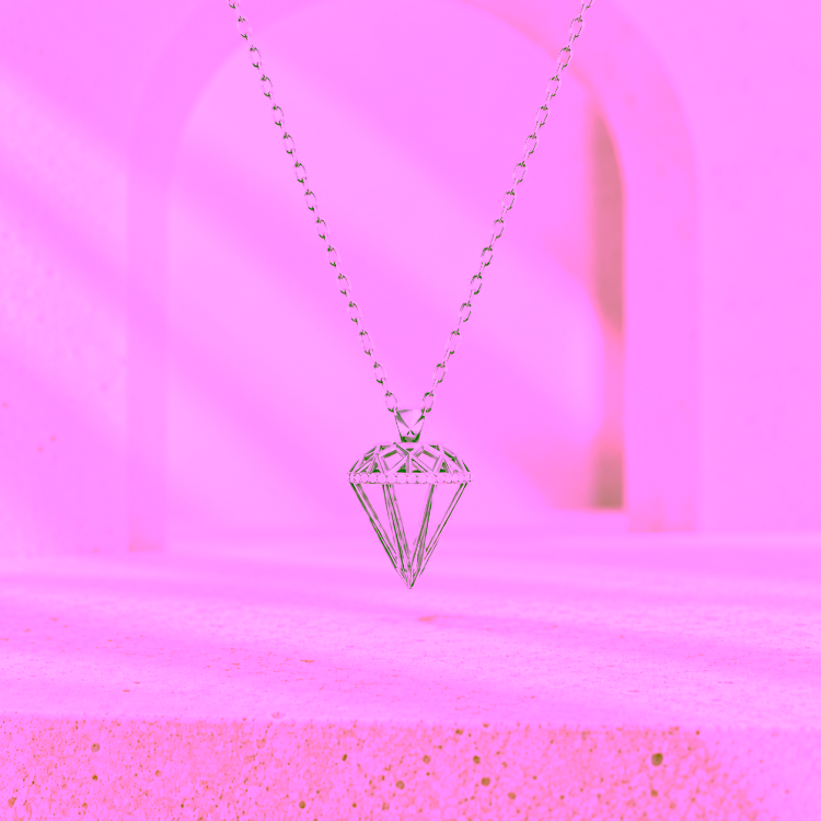 Pendentif Almas en or blanc et diamants blancs – vue principale