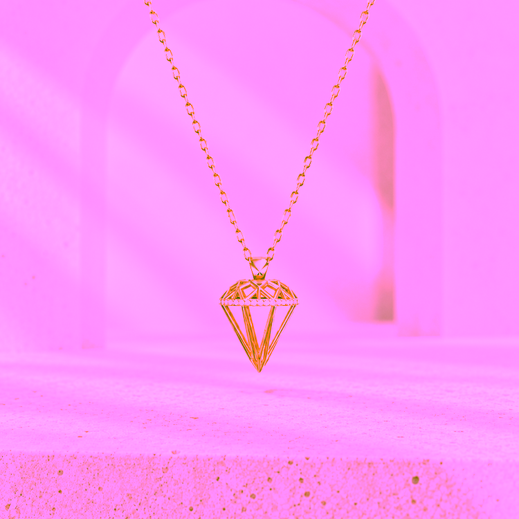 Pendentif Almas en or jaune et diamants blancs – vue principale
