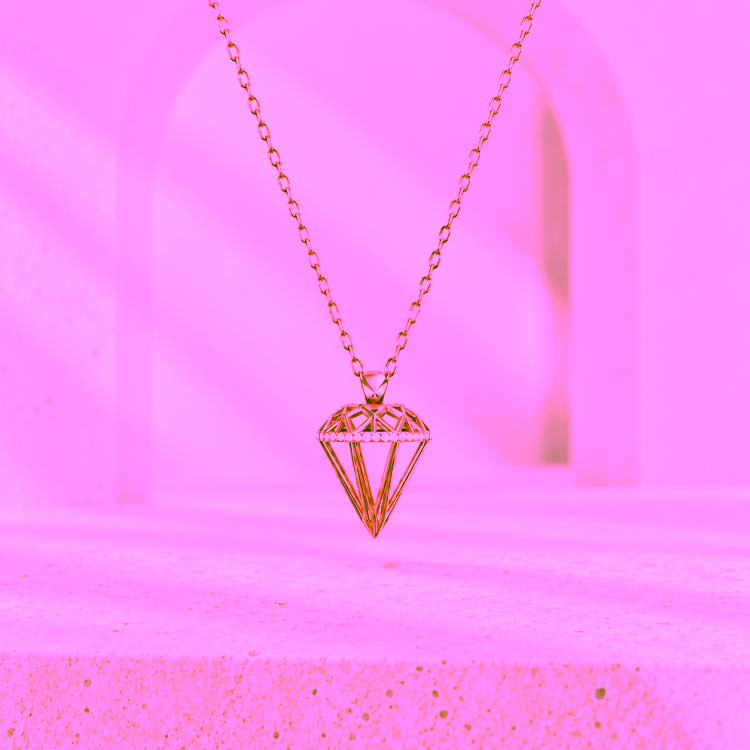 Pendentif Almas en or rouge et diamants blancs – vue principale